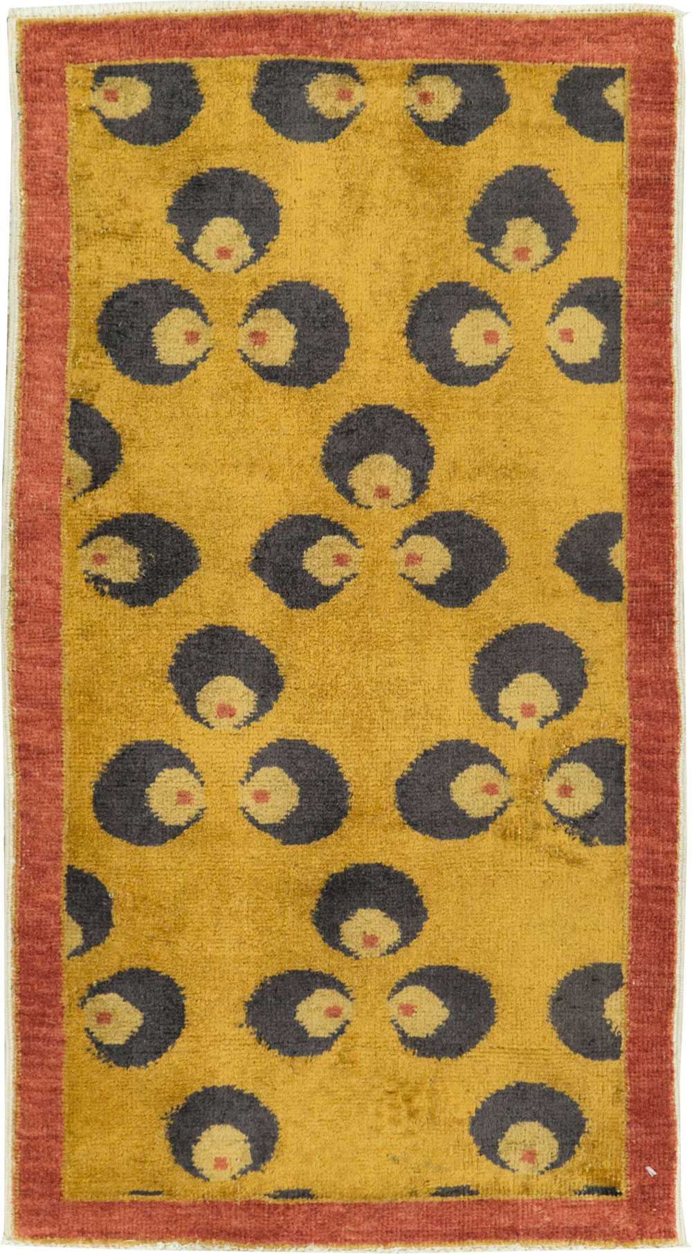 Vintage Turkish Art Deco Throw Rug, No.29549 - Staging