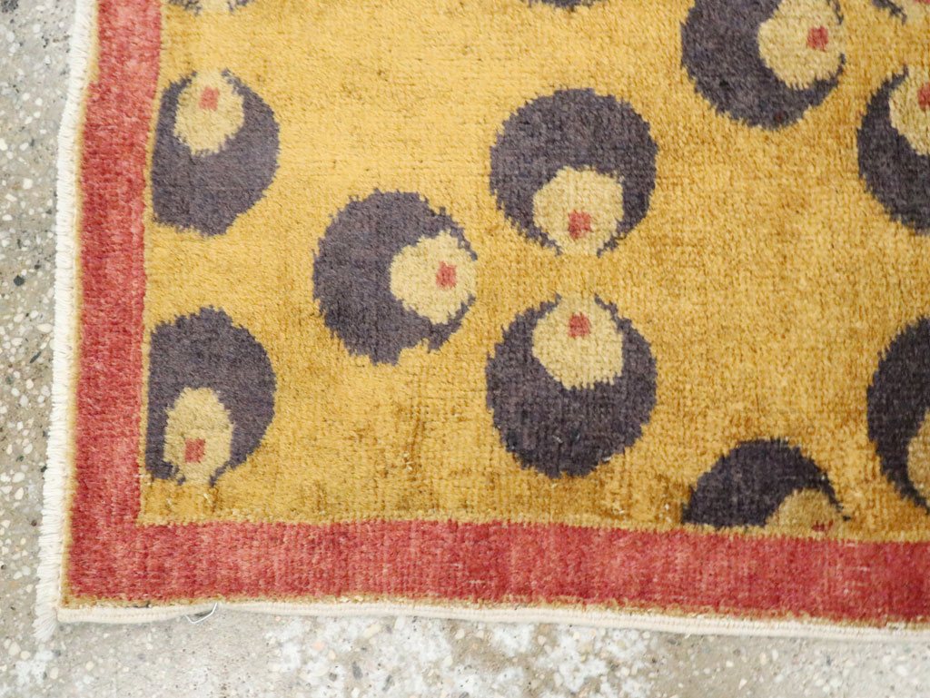 Vintage Turkish Art Deco Throw Rug, No.29549 - Staging