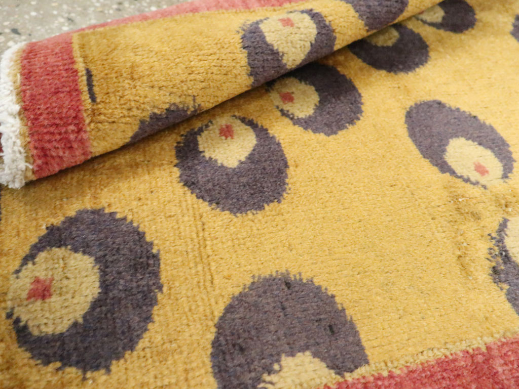 Vintage Turkish Art Deco Throw Rug, No.29549 - Staging