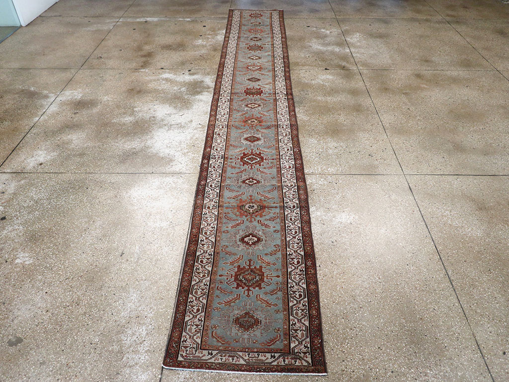 Antique Persian Malayer Long Runner, No.29563 - Staging