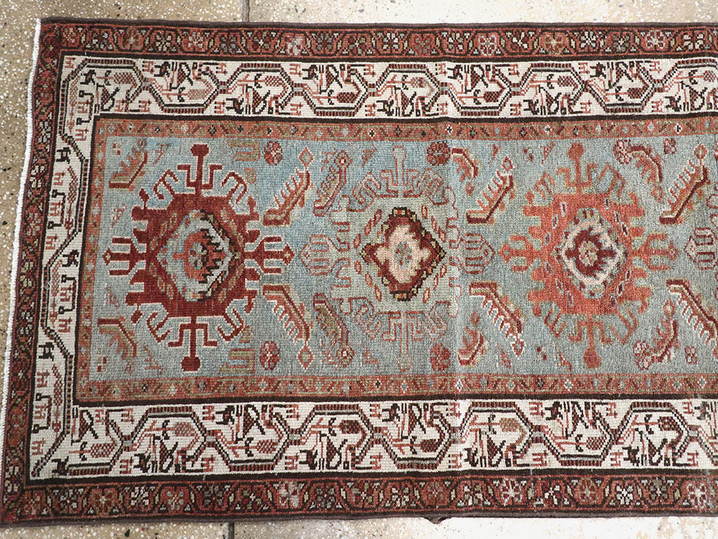 Antique Persian Malayer Long Runner, No.29563 - Staging