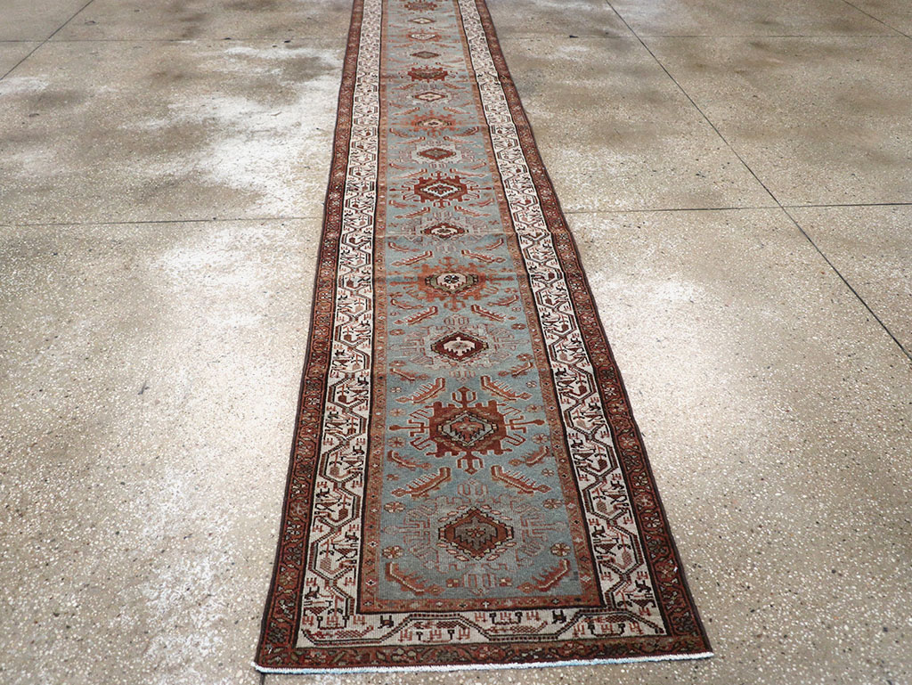 Antique Persian Malayer Long Runner, No.29563 - Staging