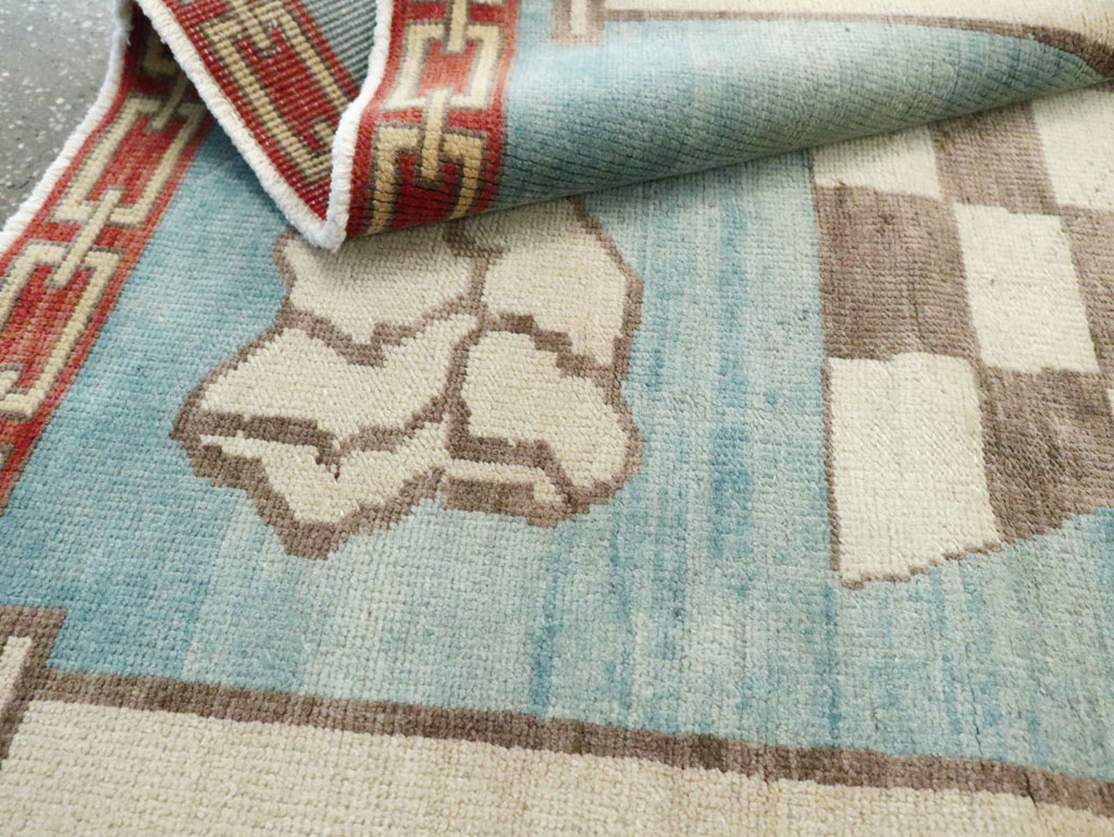 Vintage Turkish Art Deco Style Accent Rug, No.29570 - Staging