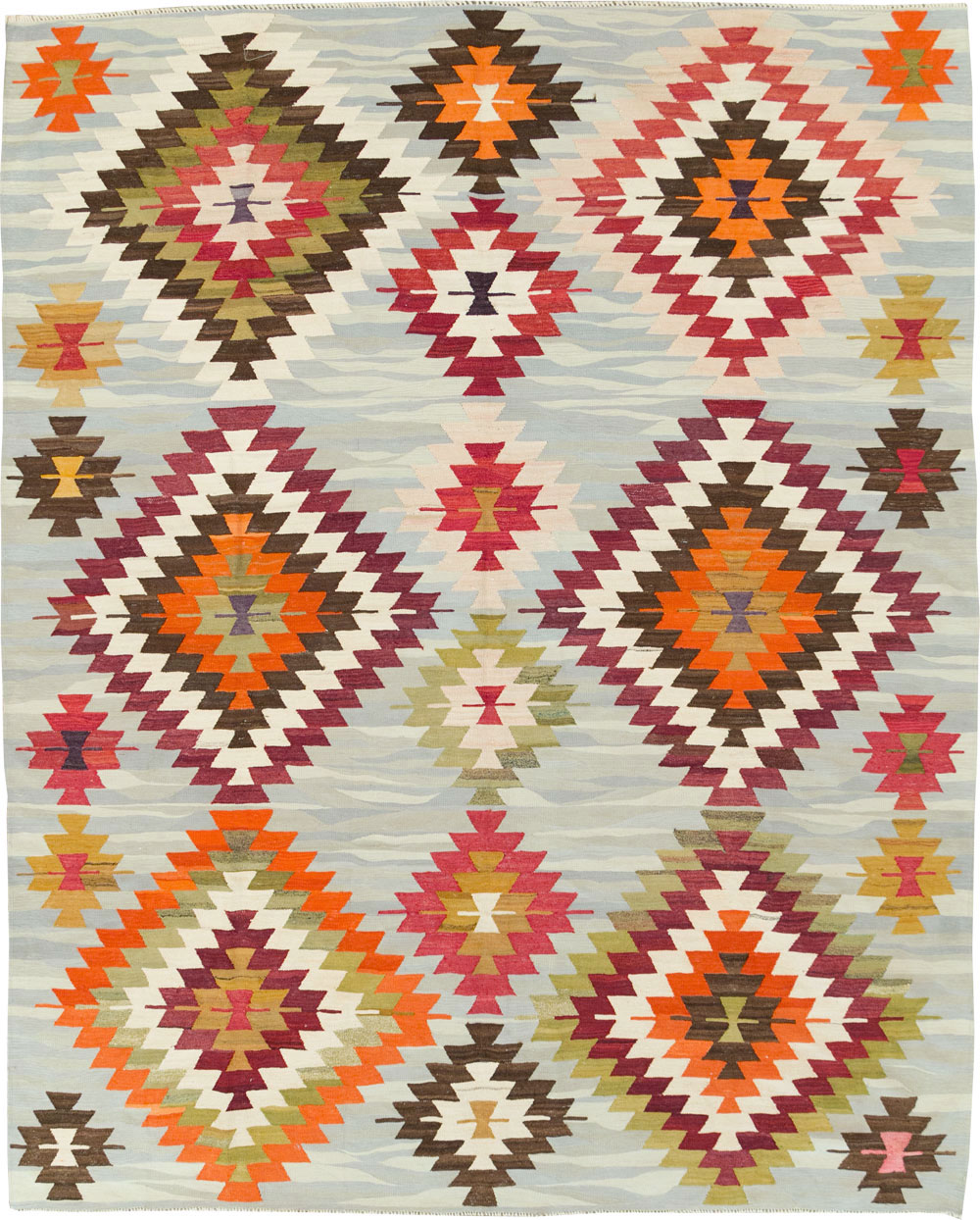 Contemporary Turkish Flat-Weave Kilim, No.29571 - Staging