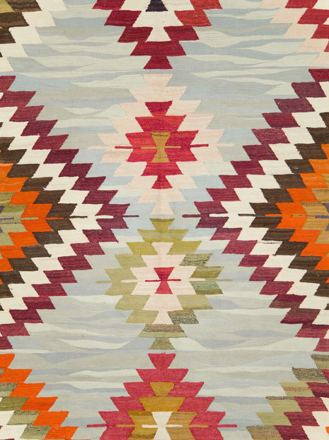 Contemporary Turkish Flat-Weave Kilim, No.29571 - Staging