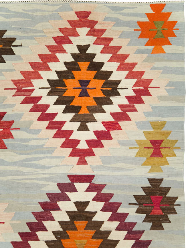 Contemporary Turkish Flat-Weave Kilim, No.29571 - Staging