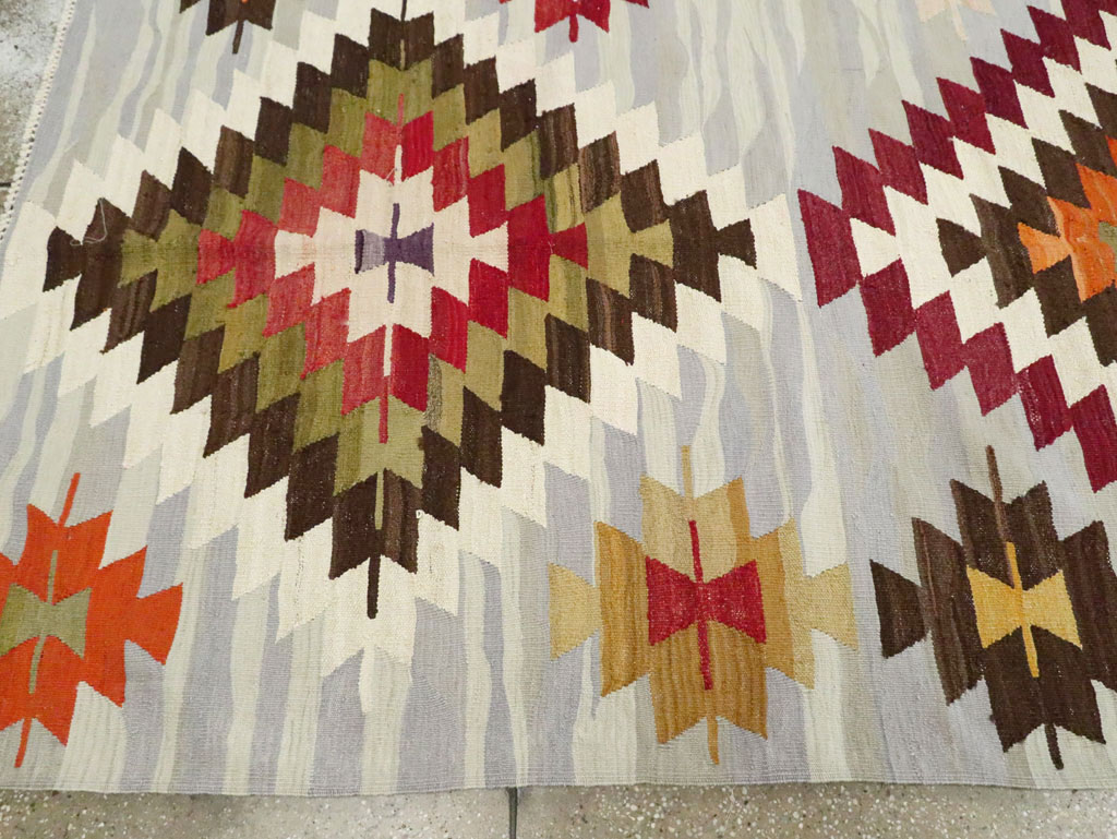 Contemporary Turkish Flat-Weave Kilim, No.29571 - Staging