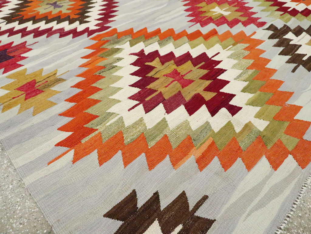 Contemporary Turkish Flat-Weave Kilim, No.29571 - Staging