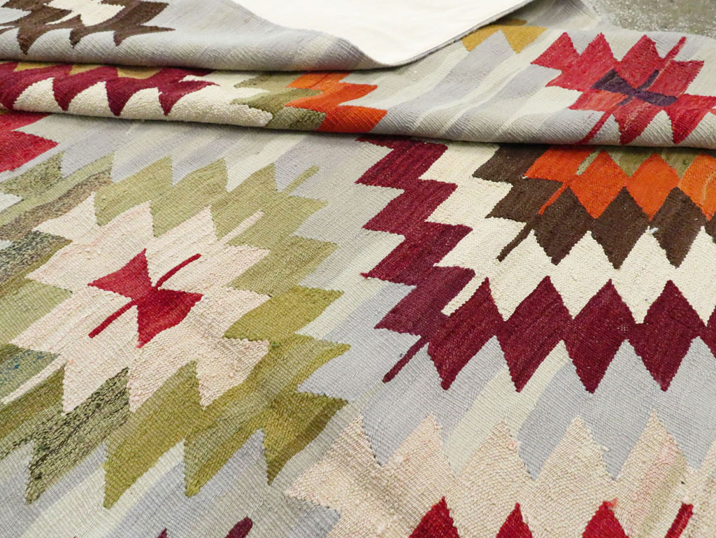 Contemporary Turkish Flat-Weave Kilim, No.29571 - Staging