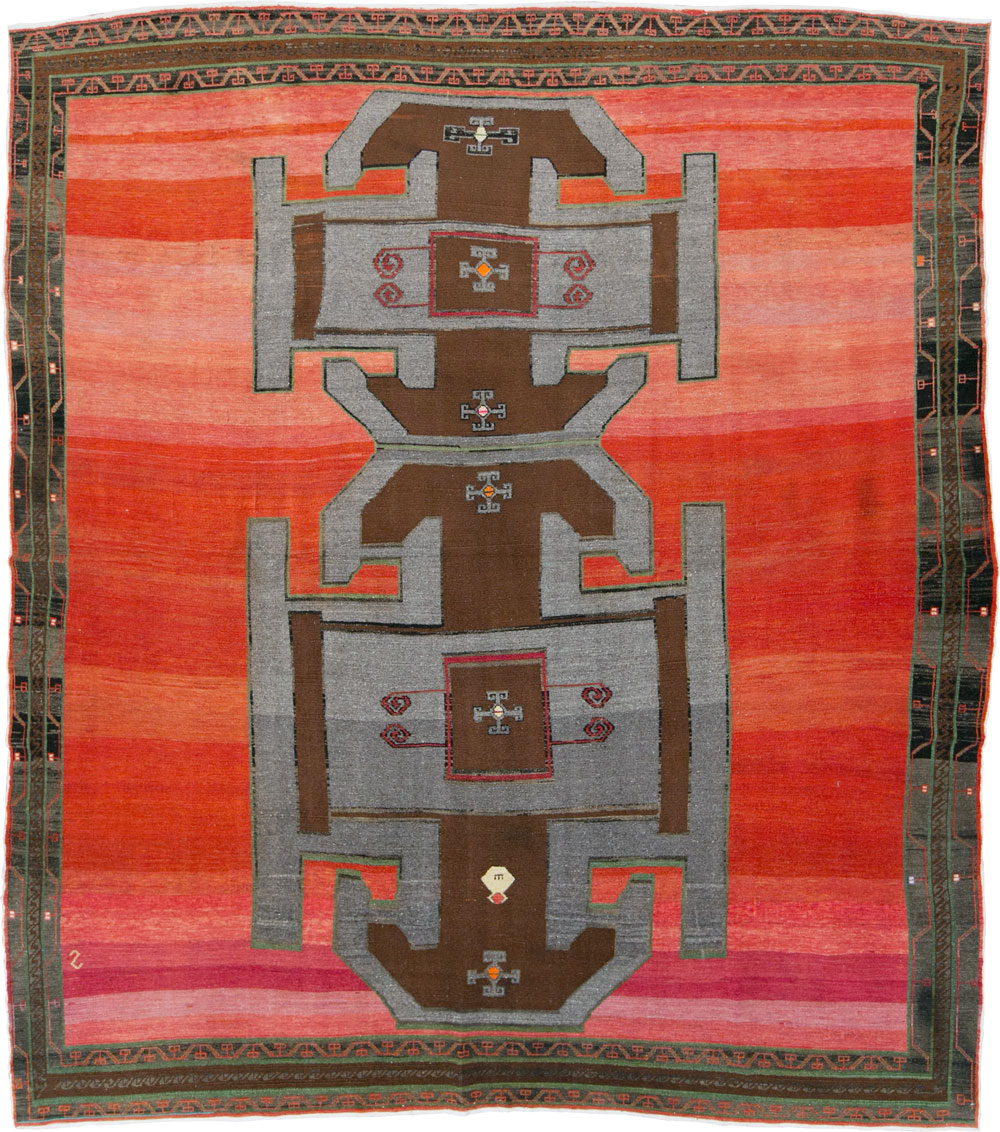 Vintage Anatolian Square Carpet, No.29577 - Staging