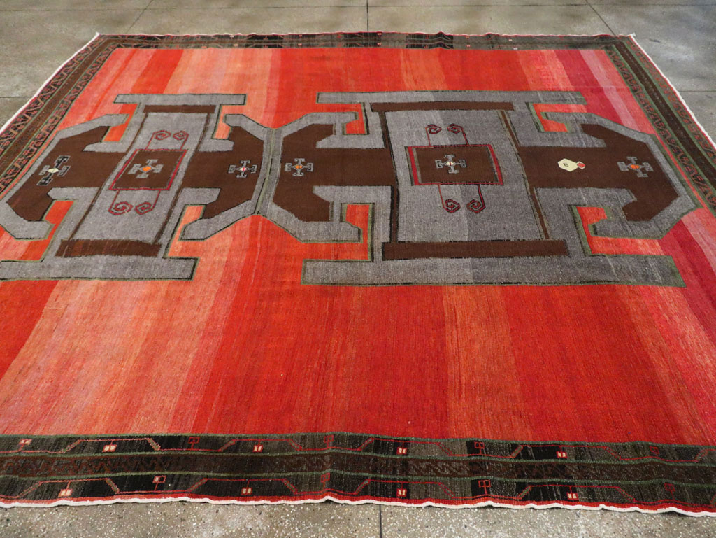 Vintage Anatolian Square Carpet, No.29577 - Staging