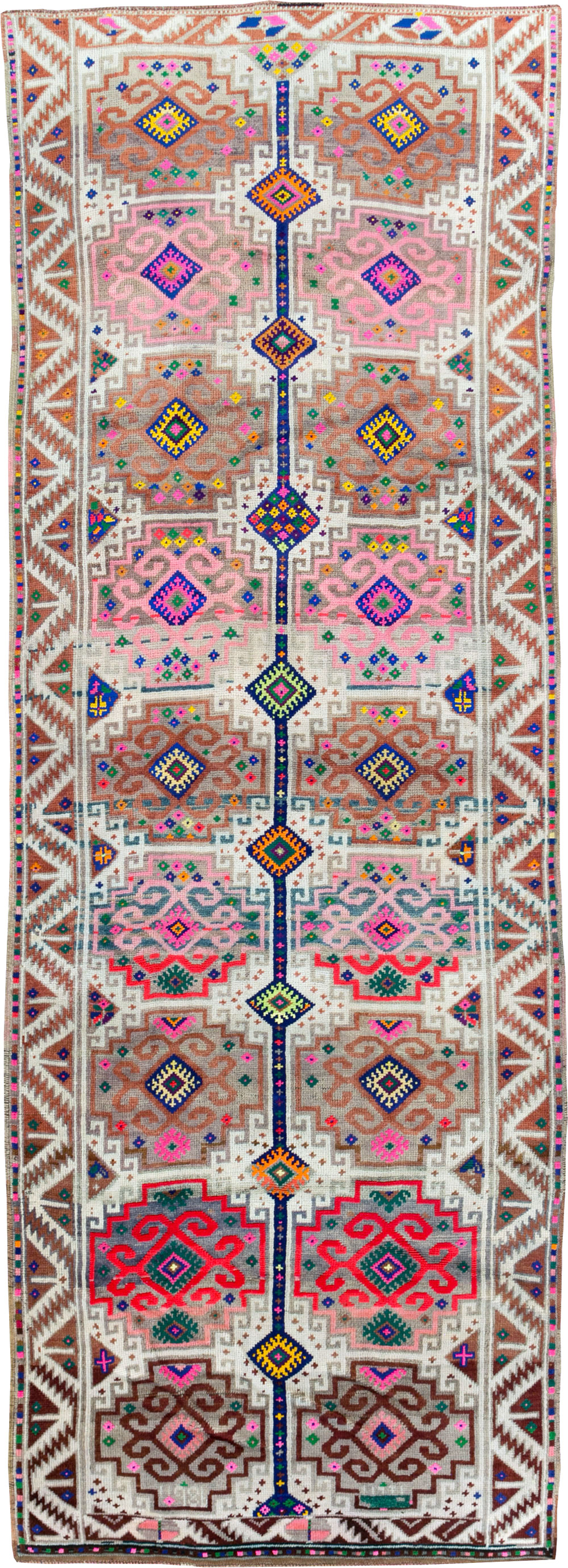 Vintage Turkish Anatolian Wide Gallery Runner, No.29578 - Staging