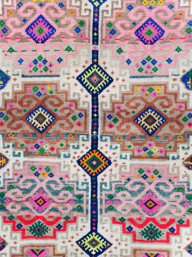 Vintage Turkish Anatolian Wide Gallery Runner, No.29578 - Staging