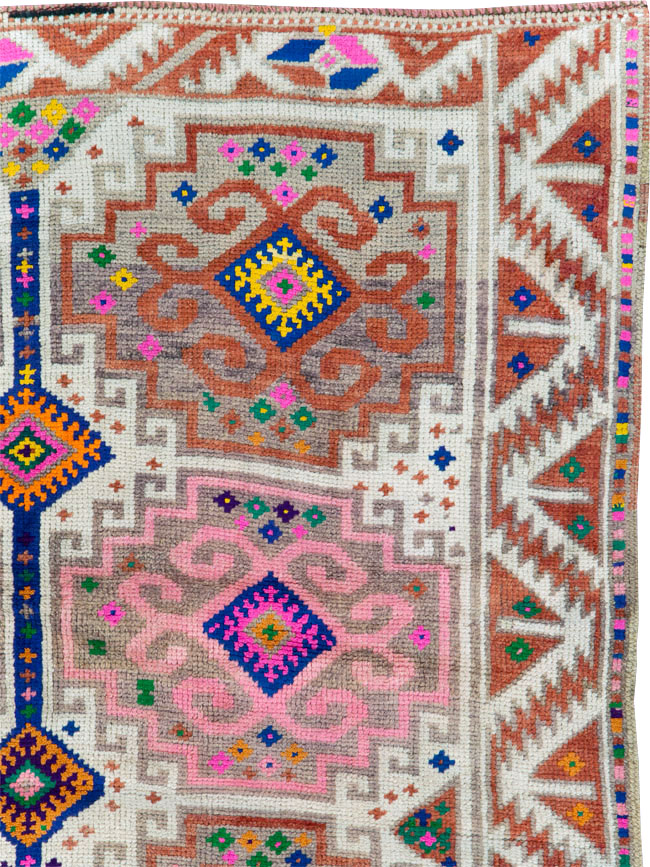Vintage Turkish Anatolian Wide Gallery Runner, No.29578 - Staging