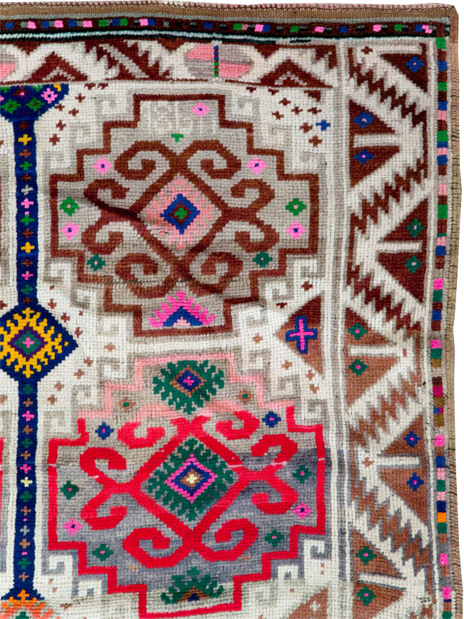 Vintage Turkish Anatolian Wide Gallery Runner, No.29578 - Staging