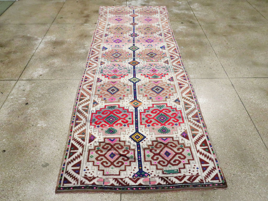 Vintage Turkish Anatolian Wide Gallery Runner, No.29578 - Staging