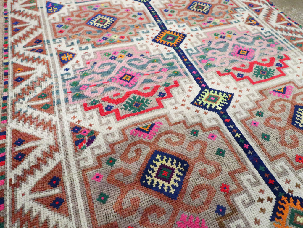 Vintage Turkish Anatolian Wide Gallery Runner, No.29578 - Staging