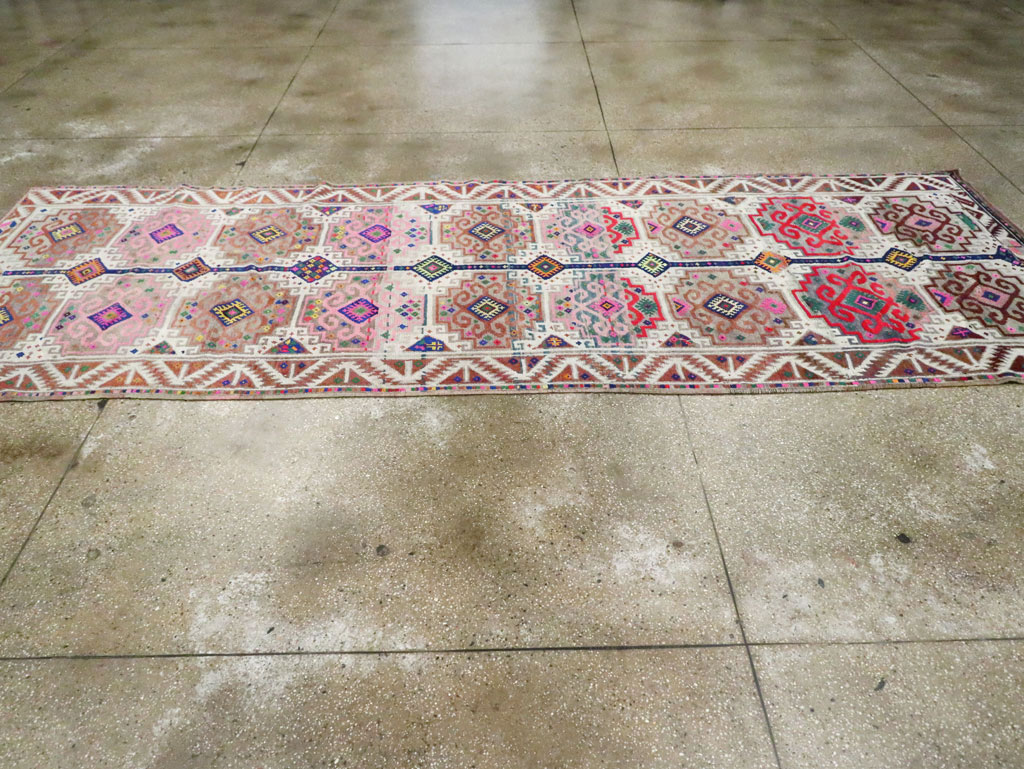 Vintage Turkish Anatolian Wide Gallery Runner, No.29578 - Staging