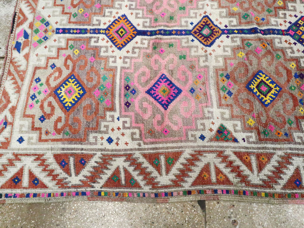 Vintage Turkish Anatolian Wide Gallery Runner, No.29578 - Staging