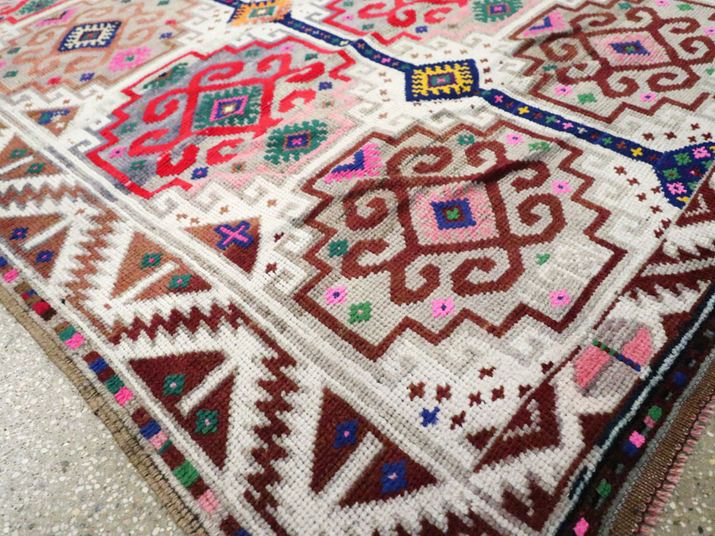 Vintage Turkish Anatolian Wide Gallery Runner, No.29578 - Staging