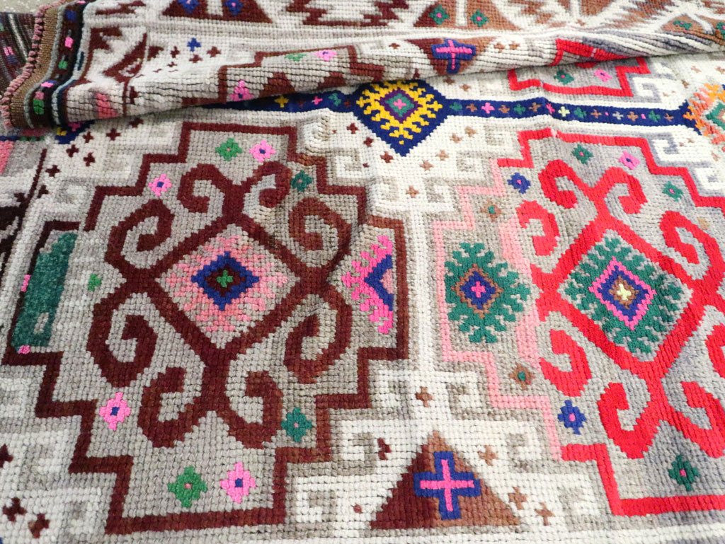 Vintage Turkish Anatolian Wide Gallery Runner, No.29578 - Staging