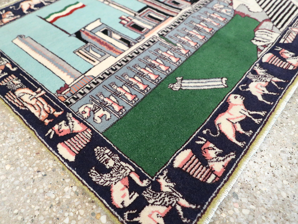 Modern Persian Tabriz Pictorial Rug (Pair: 2 of 2), No.29590 - Staging