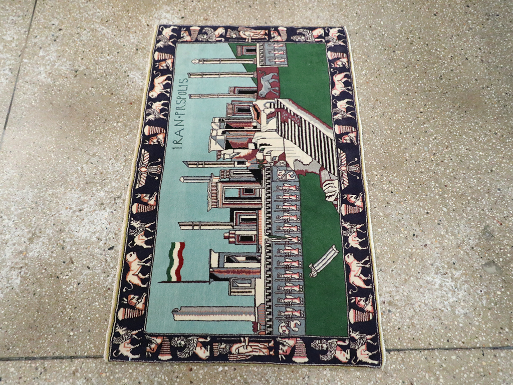 Modern Persian Tabriz Pictorial Rug (Pair: 2 of 2), No.29590 - Staging