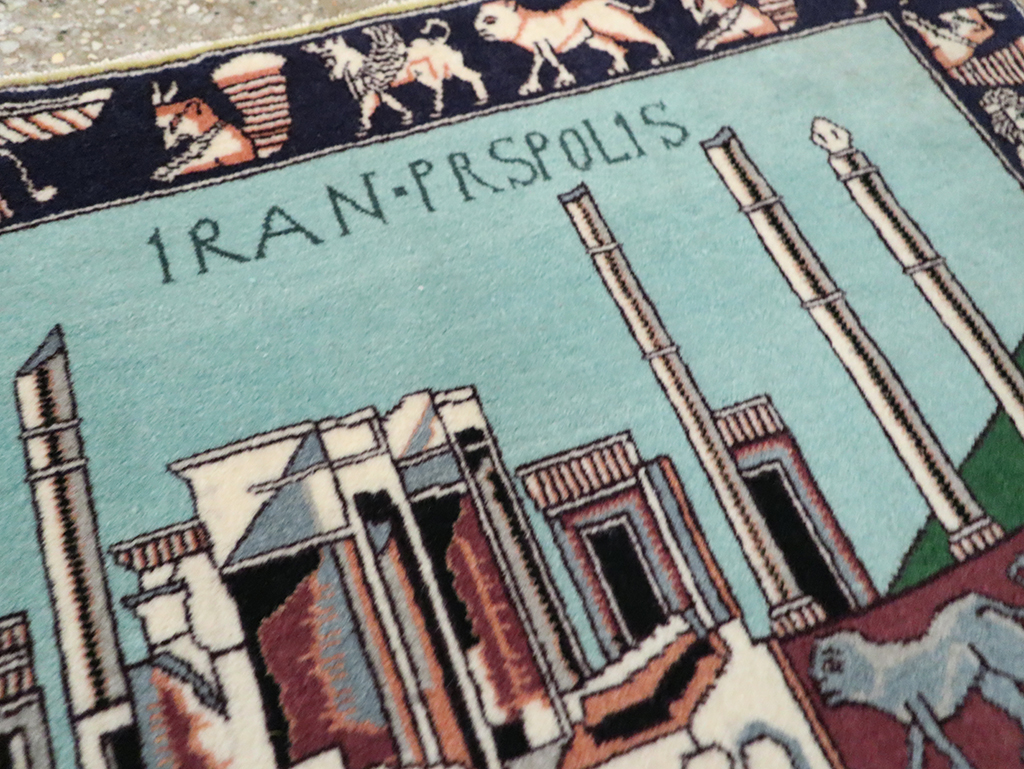 Modern Persian Tabriz Pictorial Rug (Pair: 2 of 2), No.29590 - Staging