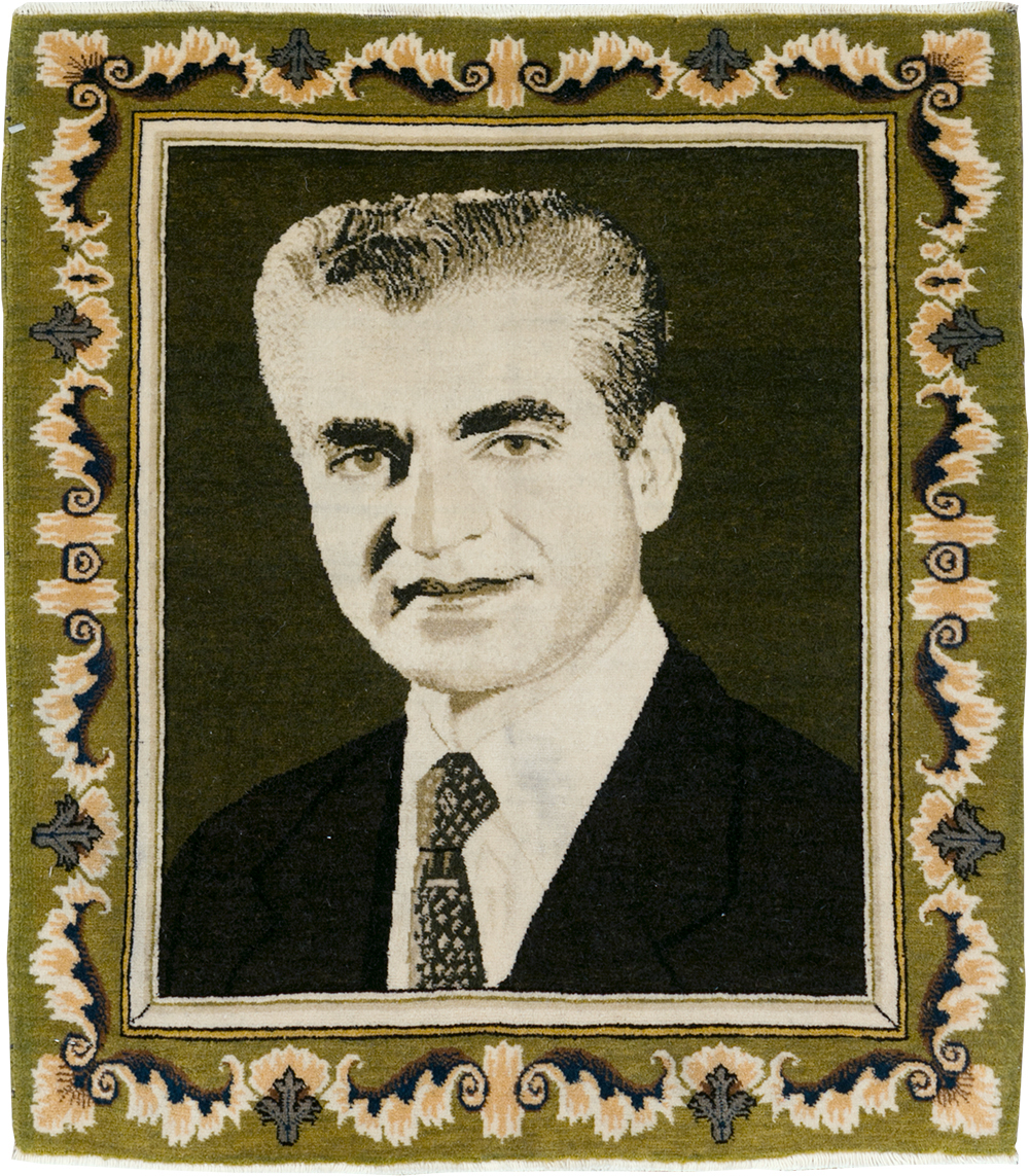 Vintage Persian Pictorial Tabriz Rug, No.29591 - Staging