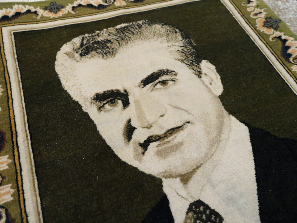 Vintage Persian Pictorial Tabriz Rug, No.29591 - Staging