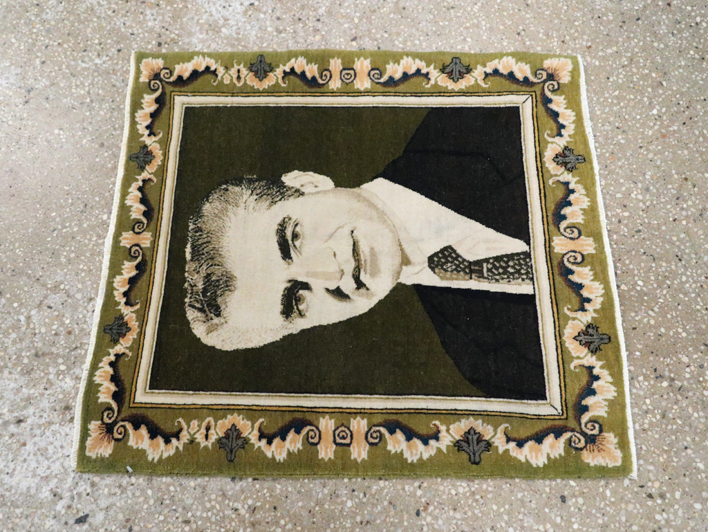 Vintage Persian Pictorial Tabriz Rug, No.29591 - Staging