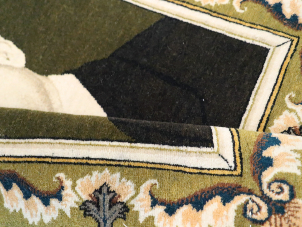 Vintage Persian Pictorial Tabriz Rug, No.29591 - Staging