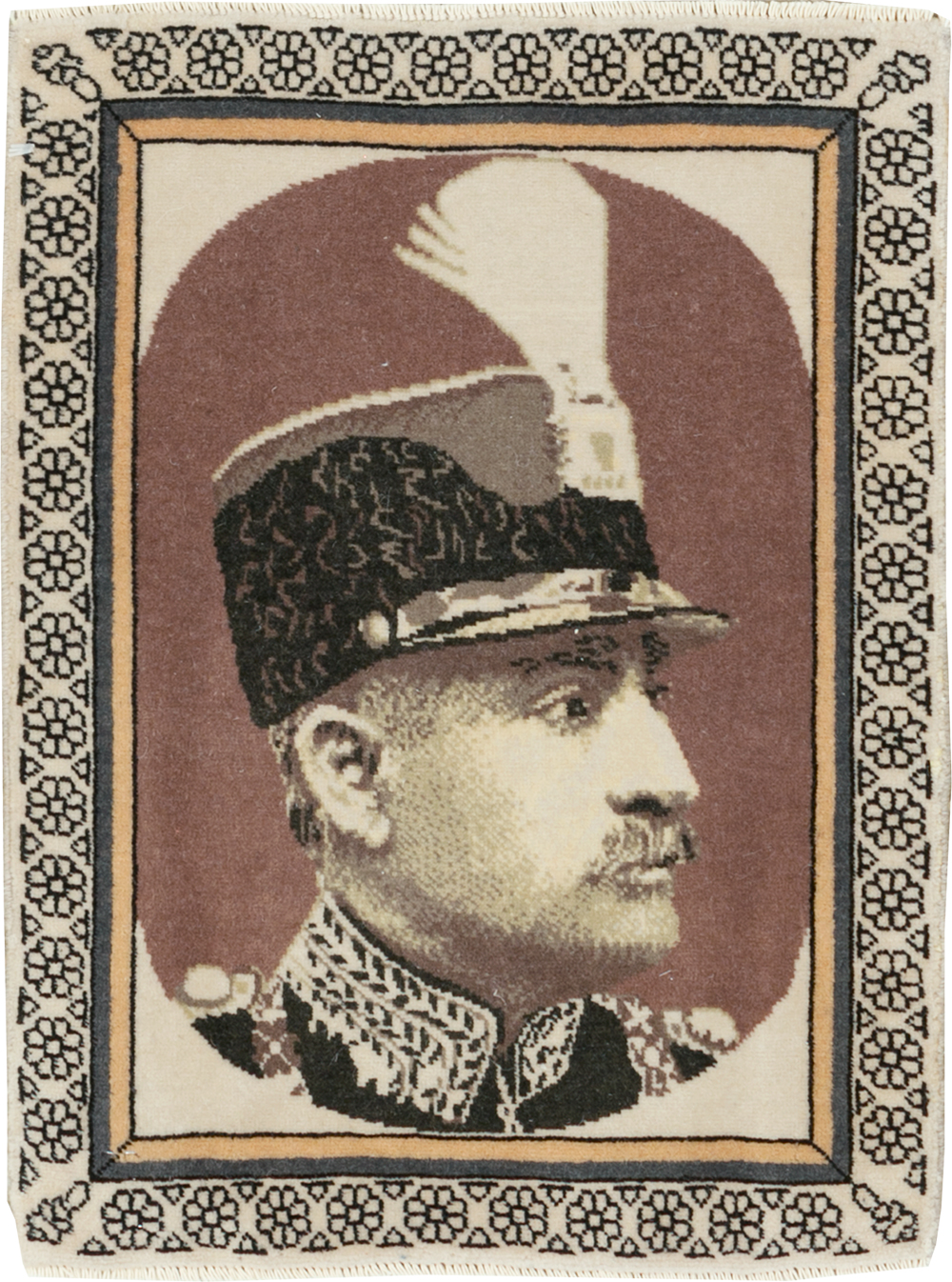 Vintage Persian Tabriz Pictorial Throw Rug, No.29592 - Staging