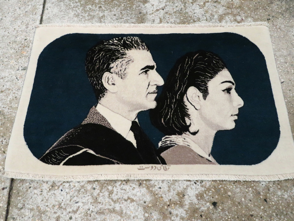 Vintage Persian Tabriz Pictorial Rug, No.29593 - Staging