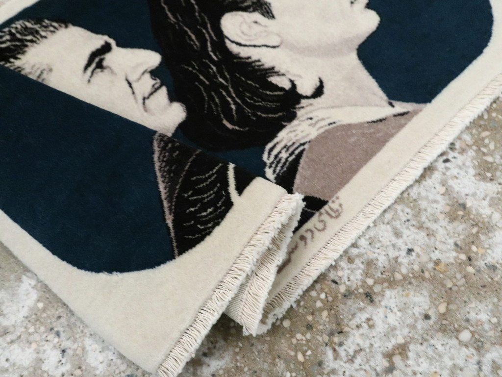 Vintage Persian Tabriz Pictorial Rug, No.29593 - Staging