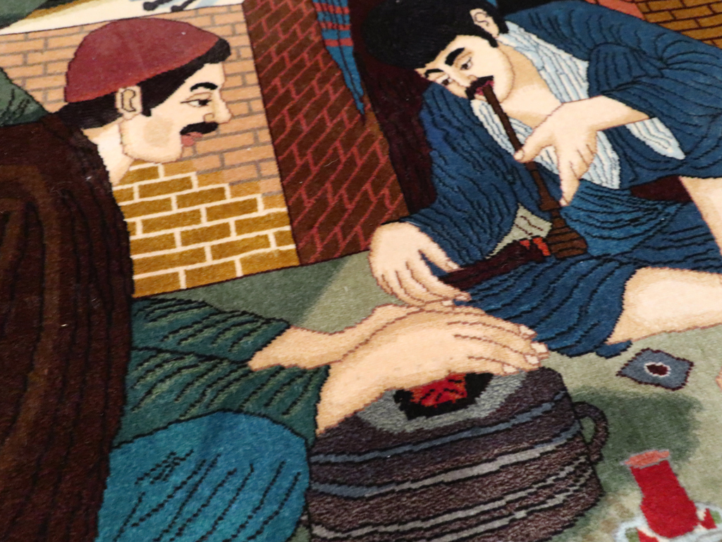 Vintage Pictorial Tabriz Rug, No.29594 - Staging