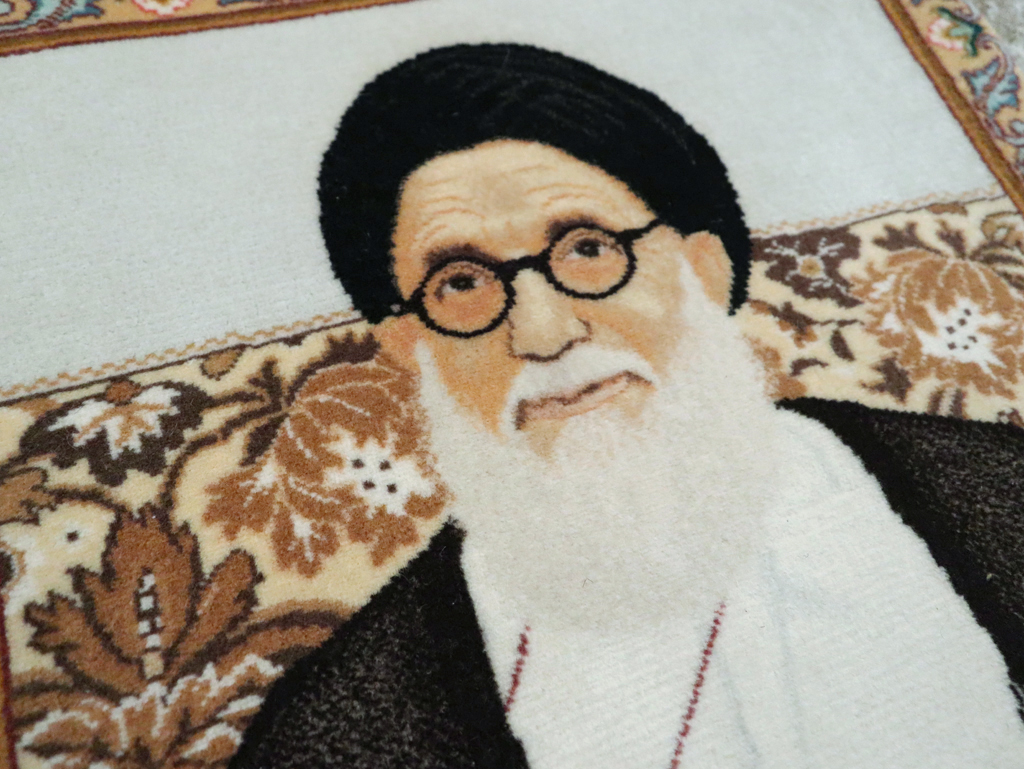 Vintage Persian Tabriz Pictorial Rug, No.29595 - Staging