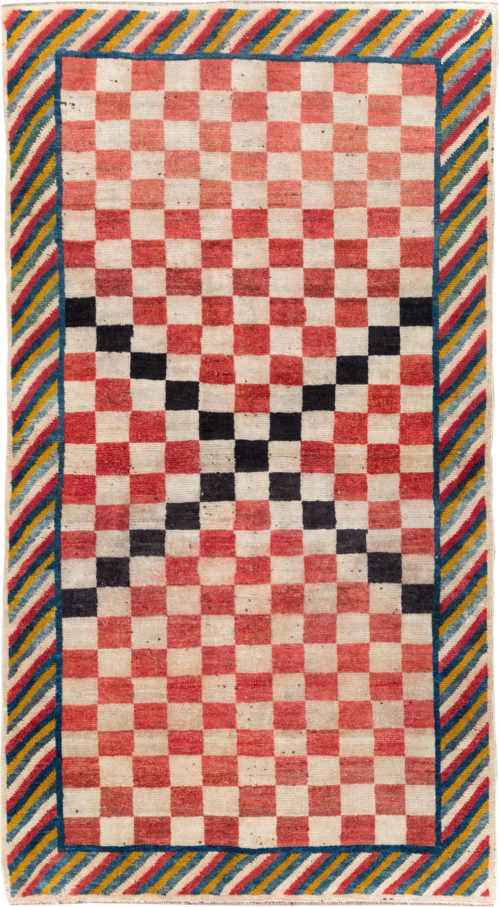 Vintage Persian Gabbeh Accent Rug, No.29601 - Staging