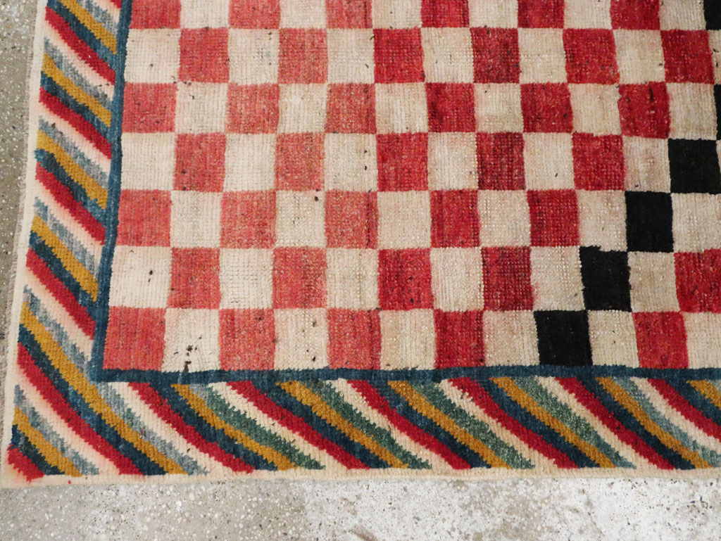 Vintage Persian Gabbeh Accent Rug, No.29601 - Staging