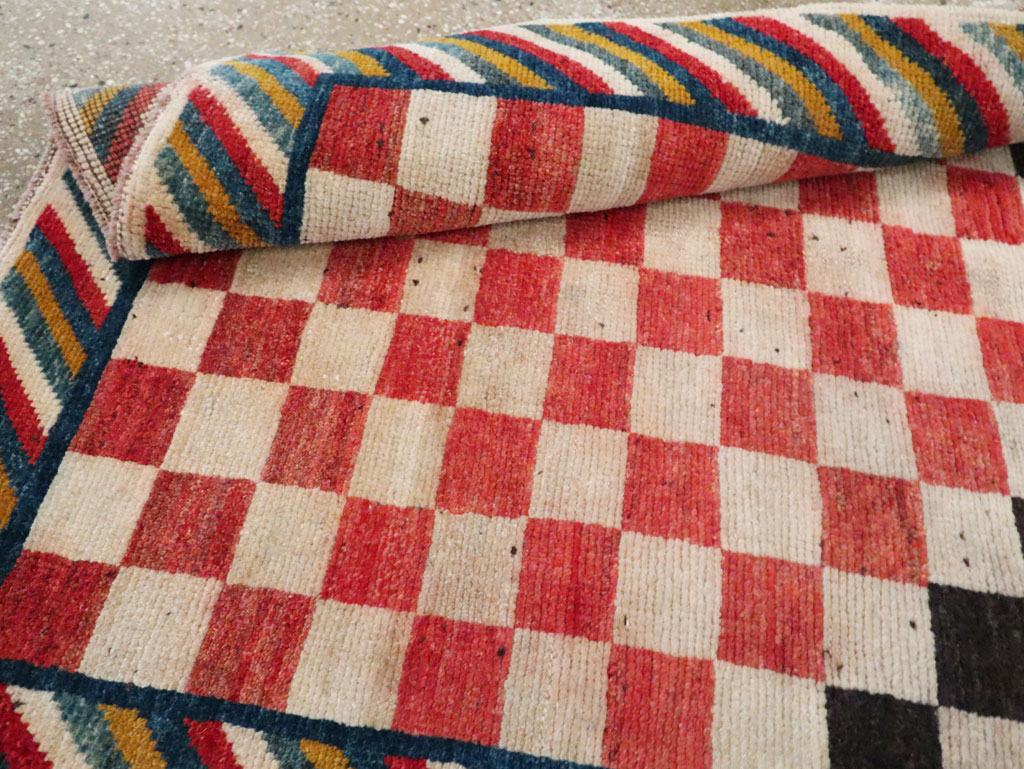 Vintage Persian Gabbeh Accent Rug, No.29601 - Staging