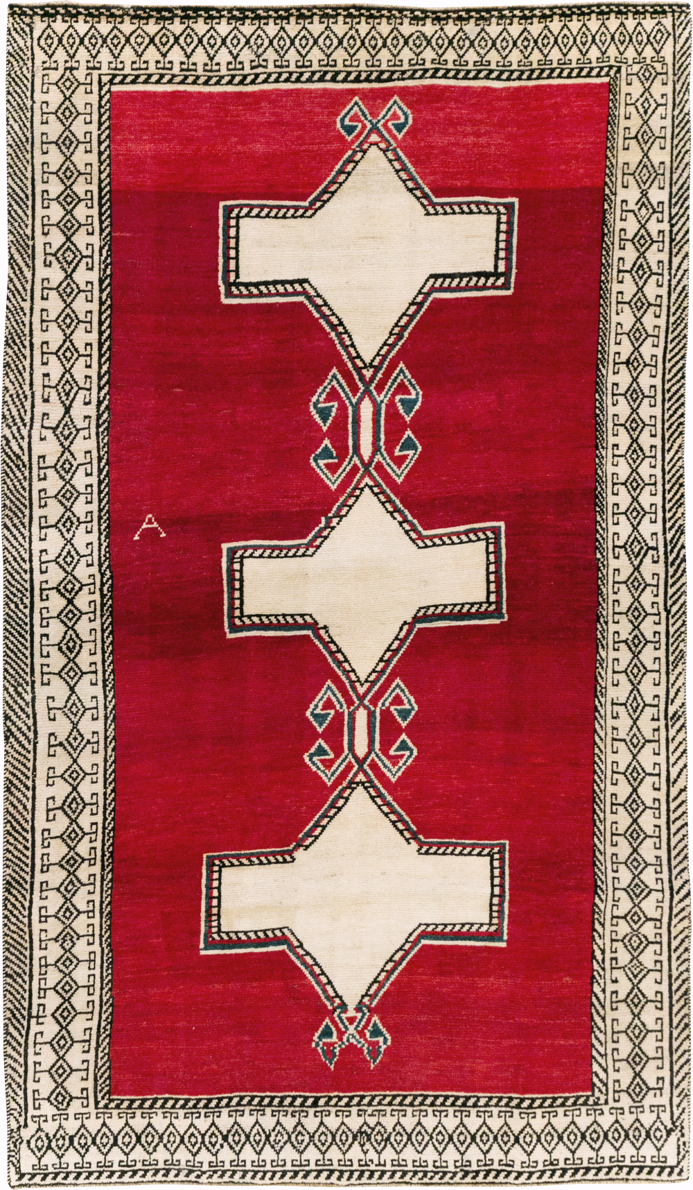 Vintage Persian Gabbeh Accent Rug, No.29603 - Staging