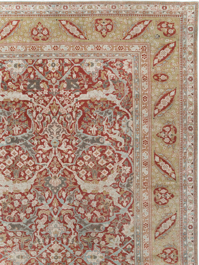 Antique Persian Kashan Oversize Carpet, No.29606 - Staging