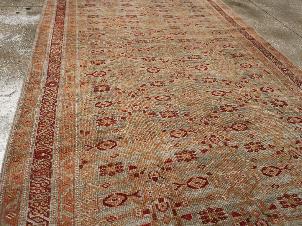 Antique Persian Kurd Bidjar Wide Gallery Runner, No.29607 - Staging
