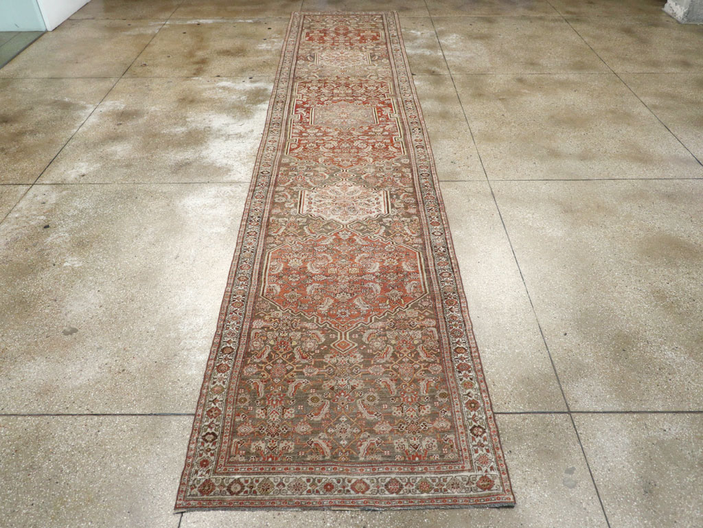 Antique Persian Bidjar Long Runner, No.29609 - Staging