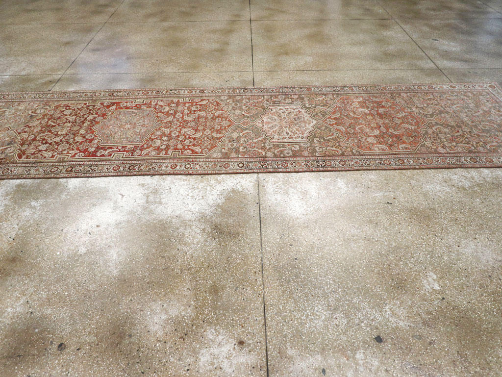 Antique Persian Bidjar Long Runner, No.29609 - Staging