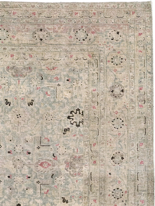 Antique Persian Tabriz Accent Carpet, No.29611 - Staging
