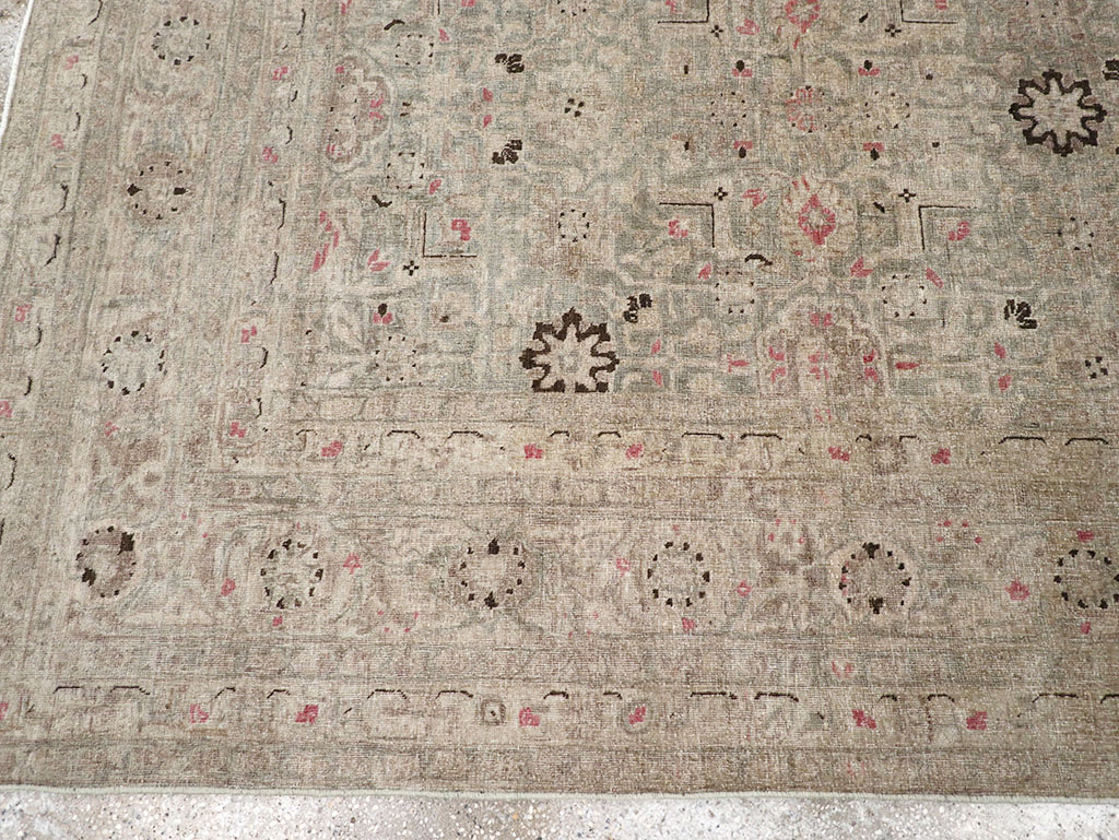 Antique Persian Tabriz Accent Carpet, No.29611 - Staging