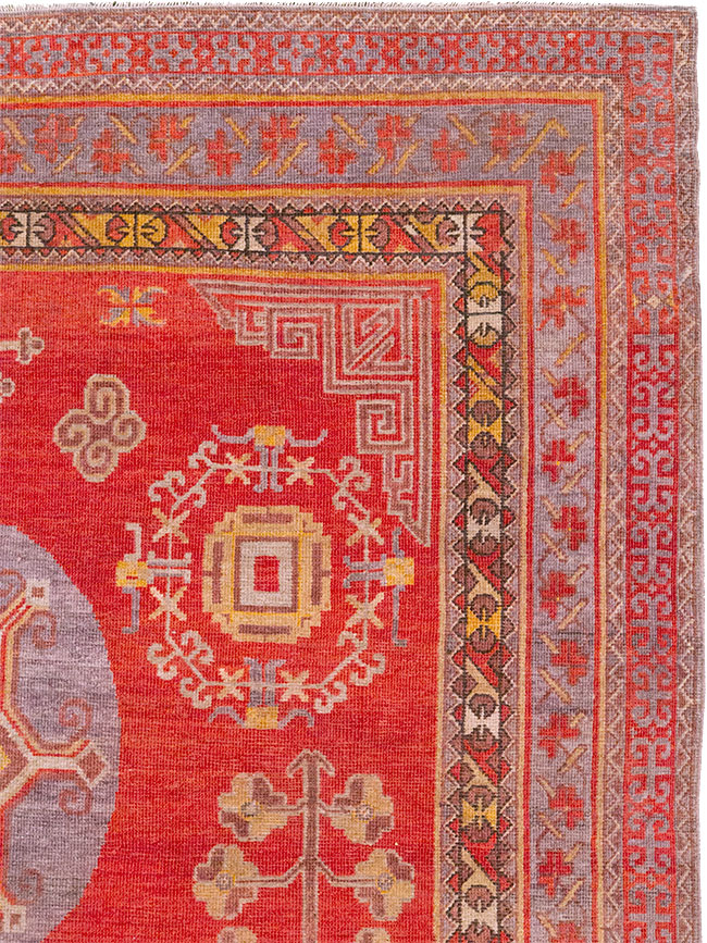 Antique East Turkestan Khotan Gallery Carpet, No.29616 - Staging