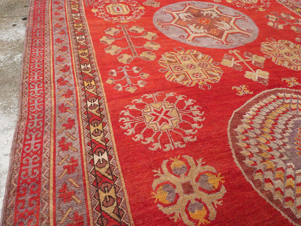 Antique East Turkestan Khotan Gallery Carpet, No.29616 - Staging