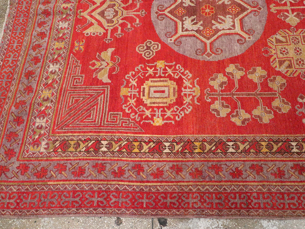 Antique East Turkestan Khotan Gallery Carpet, No.29616 - Staging